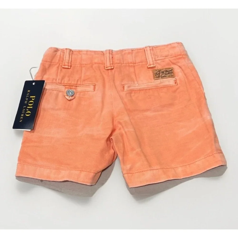 Ralph Lauren Baby Toddler 3 month Orange‎ Twill Shorts NWT